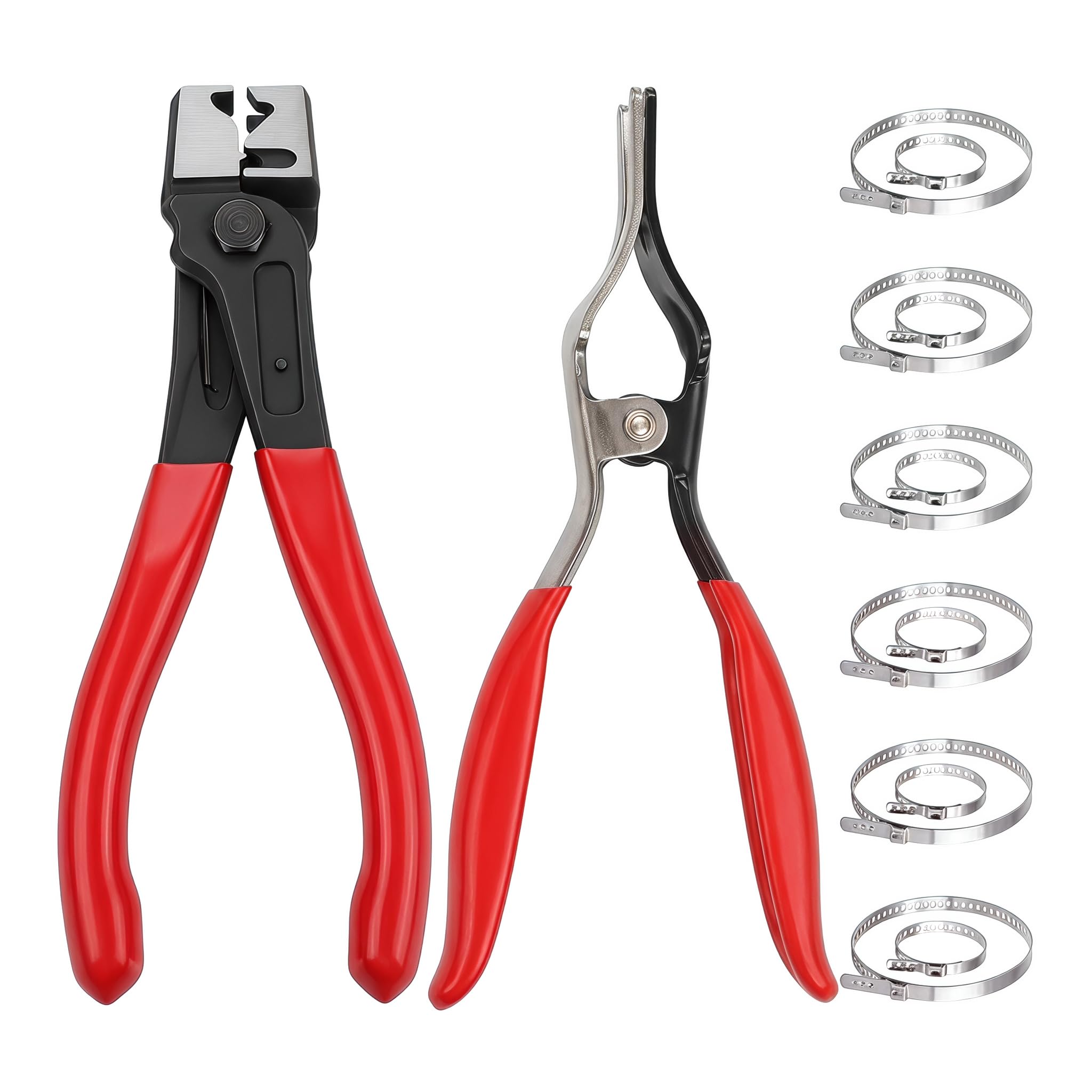 Hose Clamp Pliers, 14 Pcs CV Boot Clamp Pliers with 12 Adjustable CV Boot Clips & 1 Fuel Line Plier, Clic-R Type for Most Cars