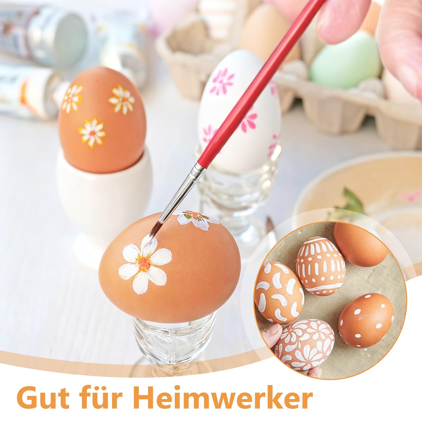 40er-Set Holzeier Nesteier für Hühner, Eier Gipseier Legenester für Hühner, Ei aus Holz Perfekt für Hühnerställe & Legenester als Nesthilfe