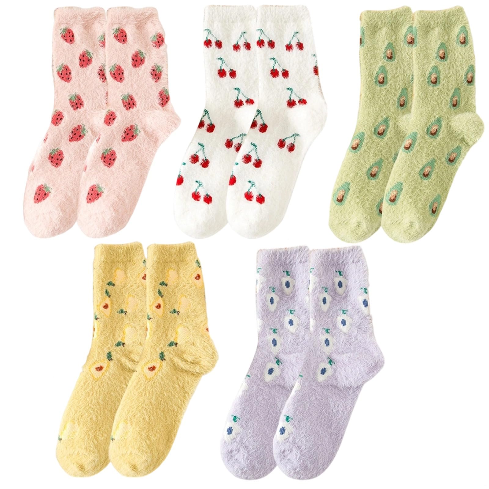 Calcetines de frutas de invierno para mujer ideales para días de descanso en casa 6