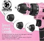 WORKPRO 12V Pink Cordless Drill Driver Set, 18+1 Torque Setting, Electric Screwdriver Driver Tool Kit, 3/8" Keyless Chuck, Charger and Storage Bag Included
