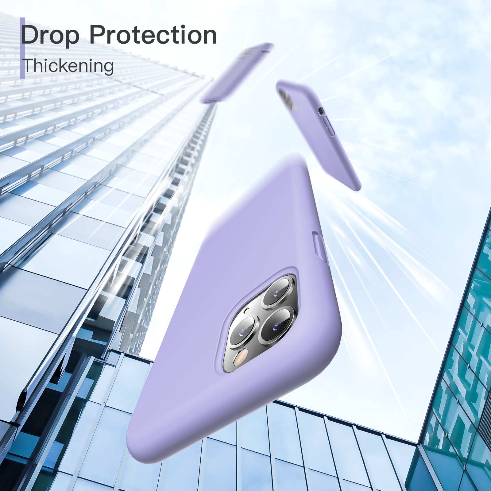 GOODVISH Cover in Silicone Morbida Compatibile con iPhone 11 Pro 5.8 '', con Fodera in Microfibra, Custodia Protettiva Antiscivolo Progettata per iPhone 11 Pro Case, Viola