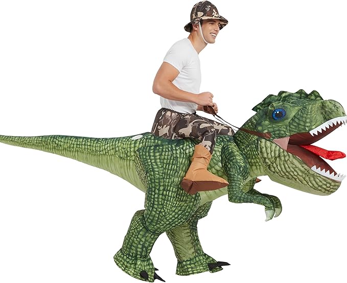 One Casa Inflatable Costume Dinosaur Riding T-Rex