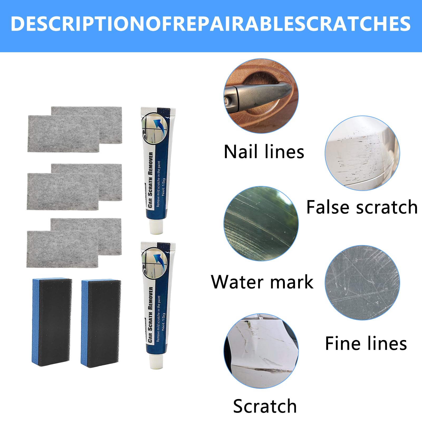 Nano Sparkle Cloth Car Scratch Remover, Nano Sparkle Cloth na zadrapania samochodowe, zestaw naprawczy pasków samochodowych, wielofunkcyjna ściereczka do polerowania powierzchni