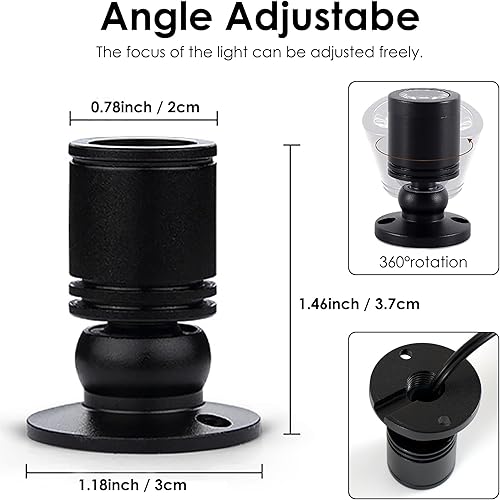 Miniatura 9 de DEDC 6 mini luces LED puntuales, 1 W, 5 V, 6000 K, luces para debajo del gabinete, mini focos para pantallas con atenuador (interruptores de botón