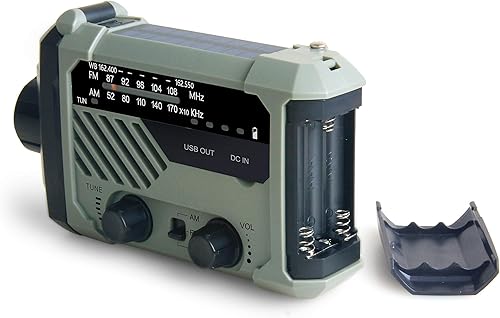 Miniatura 3 de Kaito Radio de emergencia XLN-290WB AM/FM NOAA Weather 5-Way Powered Solar Crank Radio Receptor con sirena, linterna LED, lámpara de lectura y