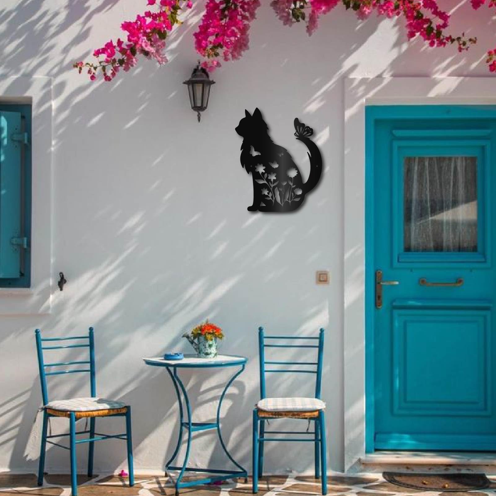 CREATCABIN Gato Negro Arte Pared Metal Hierro Decoración Pared Colgante  Exhibición Pared Simple Decoración Del Hogar, image size:1601x1601