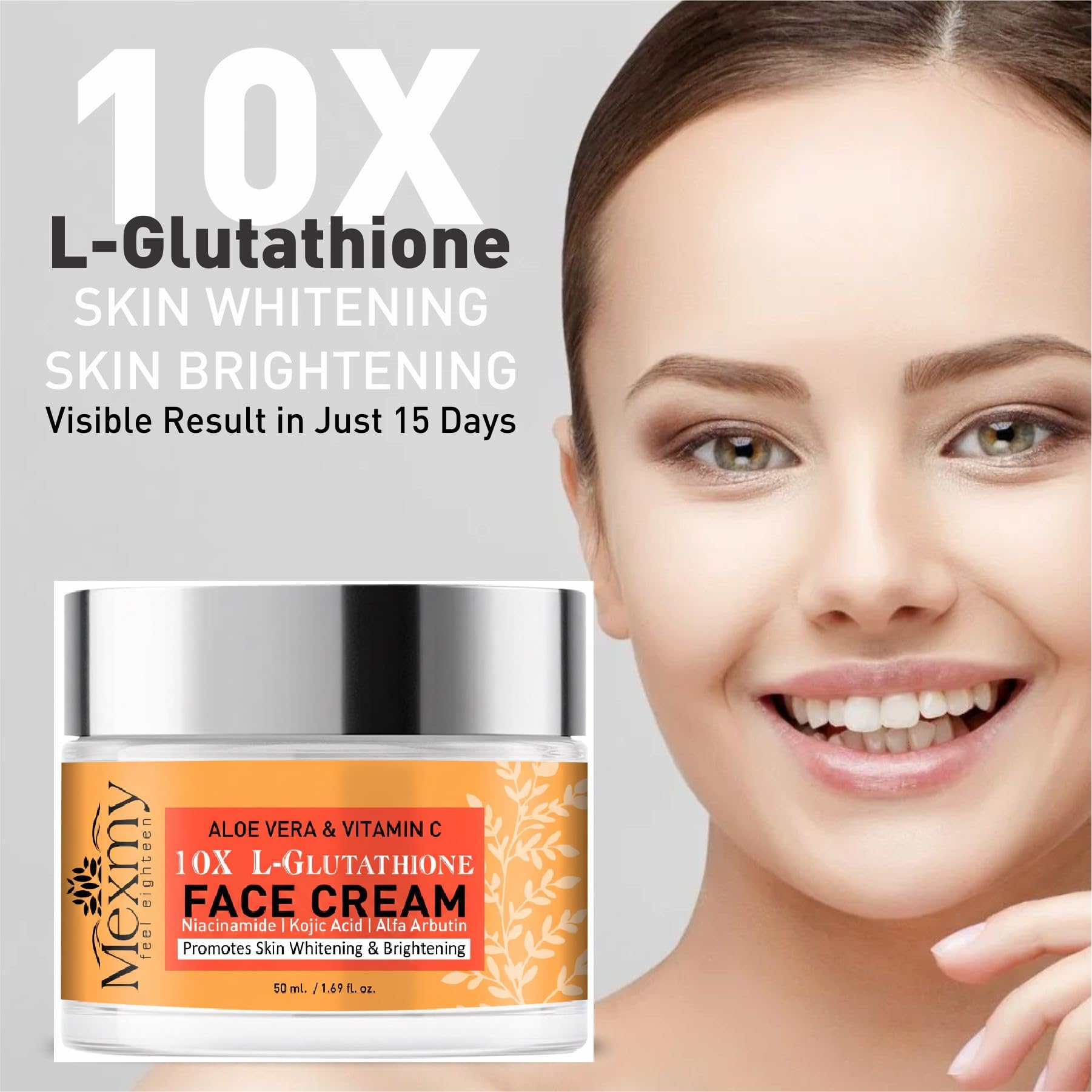glutathione oily skin Mexmy L-glutathione Cream With Vitamin C, Niacinamide And Alpha Arbutin,kojic Acid Helps In Dark Spot, Tan Glowing Skin Non-greasy & Lightweight Face Cream For Men & Women (Pack Of 1-50gm) : Amazon.in: