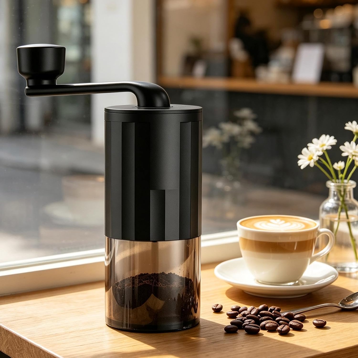 Manual Coffee Grinder, Portable Espresso Mill, Adjustable Bean Grinding Too