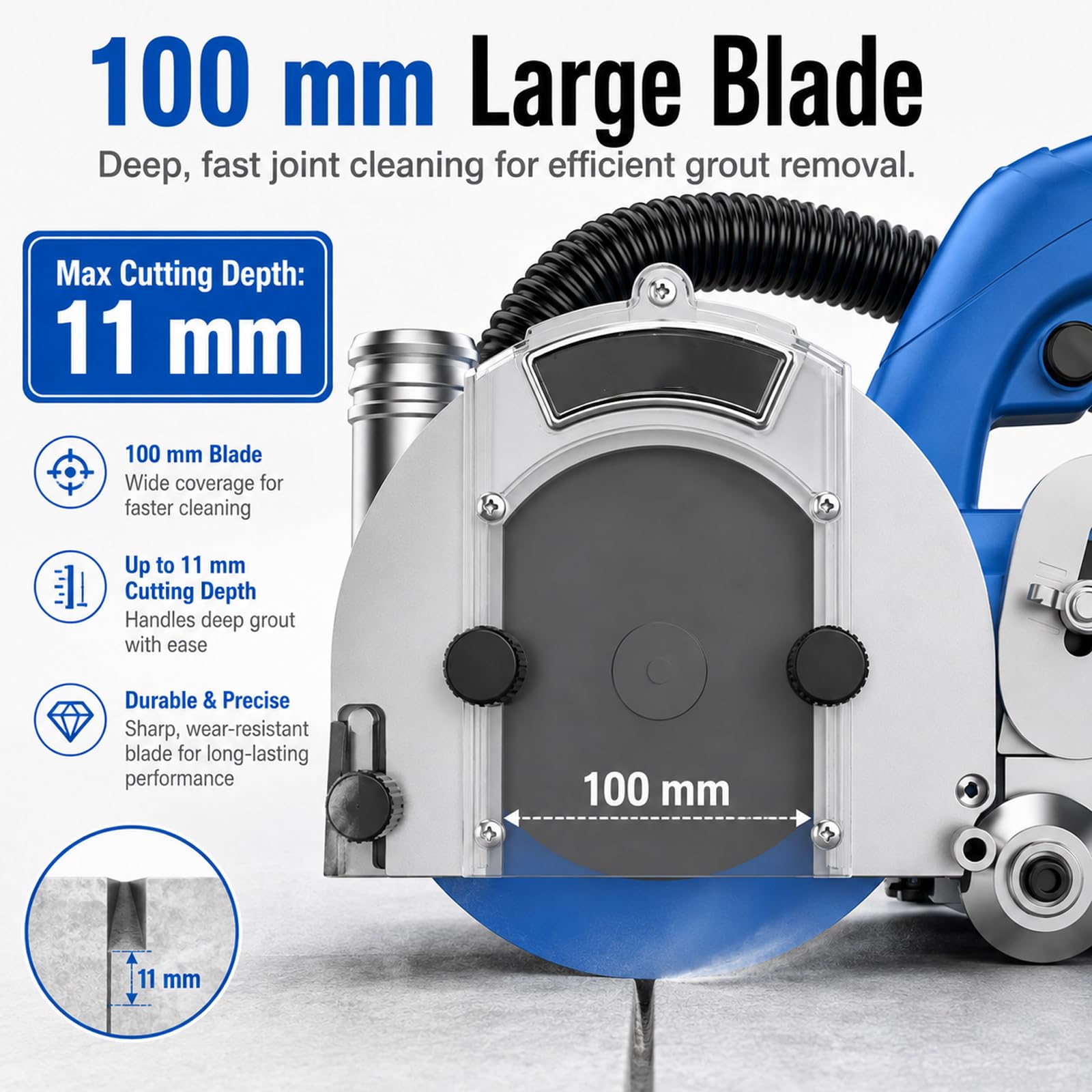 TYH Limpiador Eléctrico Doméstico De Juntas De Azulejos De 1200 W, Herramienta para Ranurar Azulejos, Limpiador De Juntas De Azulejos De 9000 RPM, Máquina De Limpieza De Juntas De Azulejos