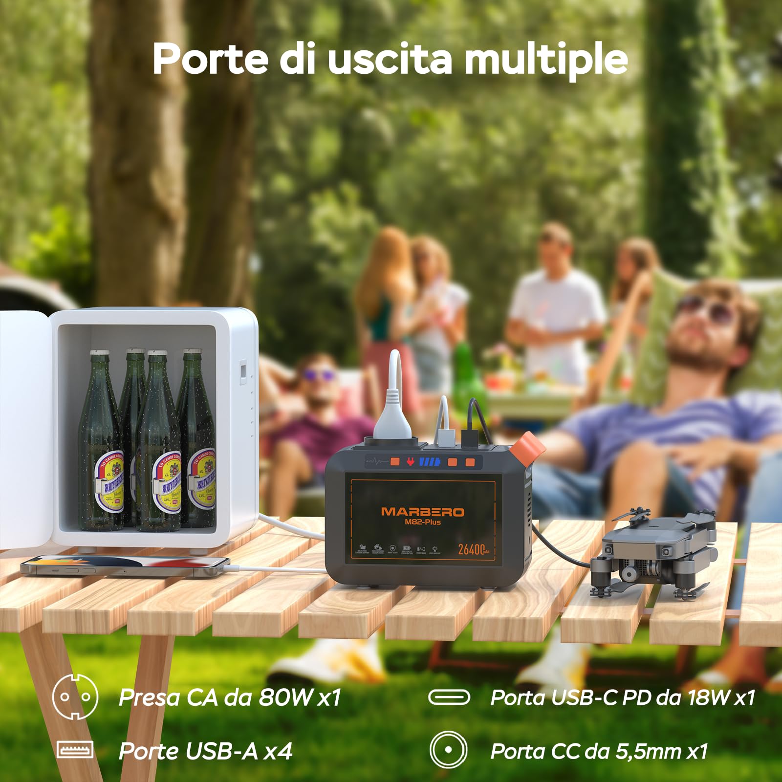 MARBERO Power Station Foldable Solar 30 W - Road Adventure Camping - Dettaglio