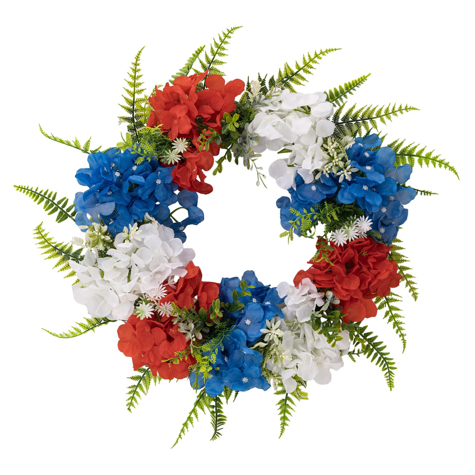 Xinsheinelry Independence Day Artificial Flower Wreath Door Flower Hangings Hydrangeas Hanger Farmhouses Cottage Independence Day Hydrangeas