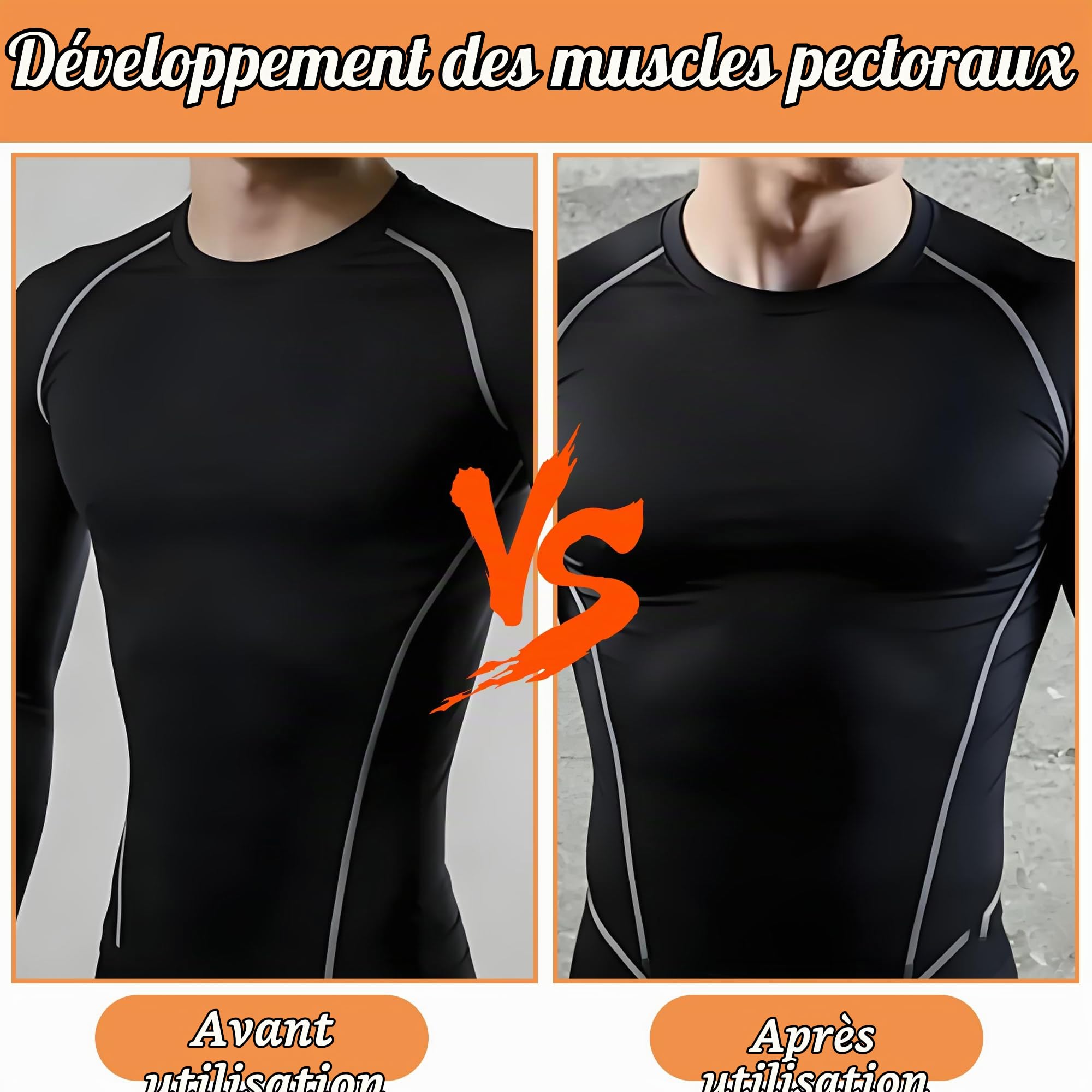Coussinets de poitrine pour homme - En silicone - Faux autocollants invisibles pour muscles pectoraux - Pour une présentation parfaite des muscles de la poitrine