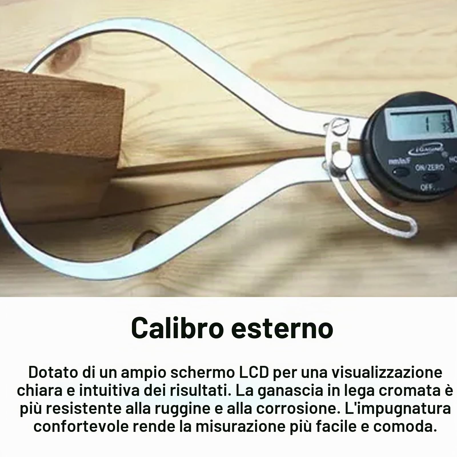 Calibro Esterno Digitale Elettronico, 0-150mm x 0,01mm Calibro Di Diametro Esterno Calibro Di Spessore Digitale, Calibro Di Misurazione Del Diametro Esterno Digital Outside Caliper, mm/Inch