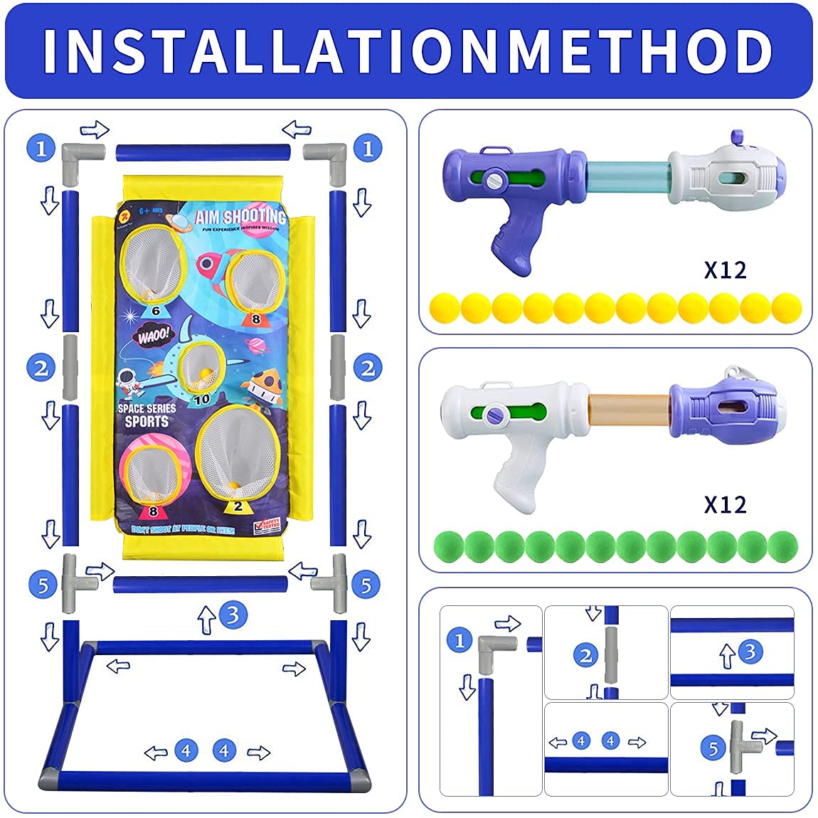 NATTHSWE Gioco di Tiro, Giocattolo di Tiro al Bersaglio Gioco da Giardino all'aperto per 5 6 7 8 9+, Giocattoli per Ragazzi Regalo per Bambini di Compleanno per Ragazze