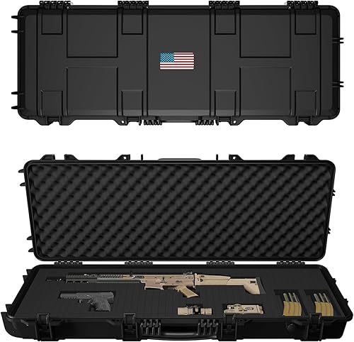 Estuche para rifle, Mil-Spec, 3 capas de espuma de cubo de recogida y extracción de 43 54.3 pulgadas, 4 6 pestillos, IP67