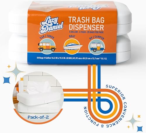 Miniatura 3 de Dispensador de bolsas de basura de 4 galones para baños, dormitorios, oficinas, guarderías, vehículos, barcos, organización de almacenamiento de