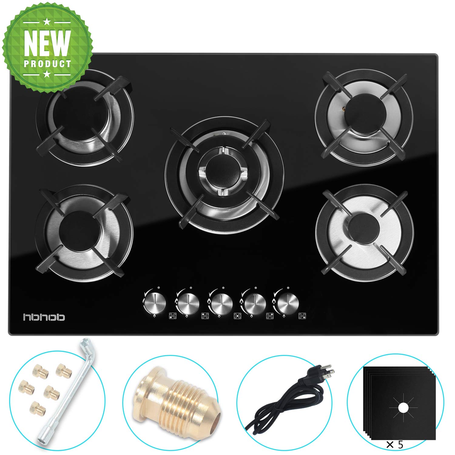 Ship From Ca Us Metawell 30 Tempered Glass Built In 5 Burners