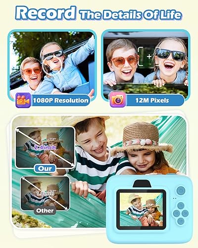 Miniatura 6 de Anchioo Cámara de impresión instantánea para niños, cámara digital 1080P para niños con papel de impresora, regalo de cumpleaños de Navidad para