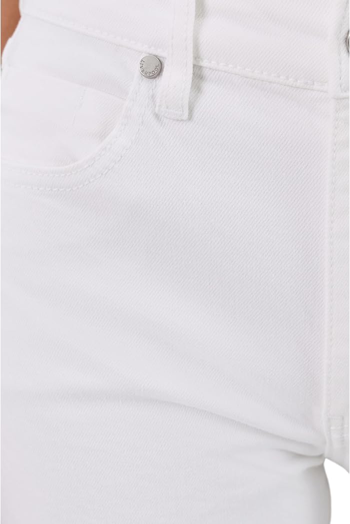 Женские джинсы Liverpool Los Angeles 26" Stride Mid-Rise Crop Wide Leg Jeans w/ Embroidered Hem, цвет: Белый — фото 3