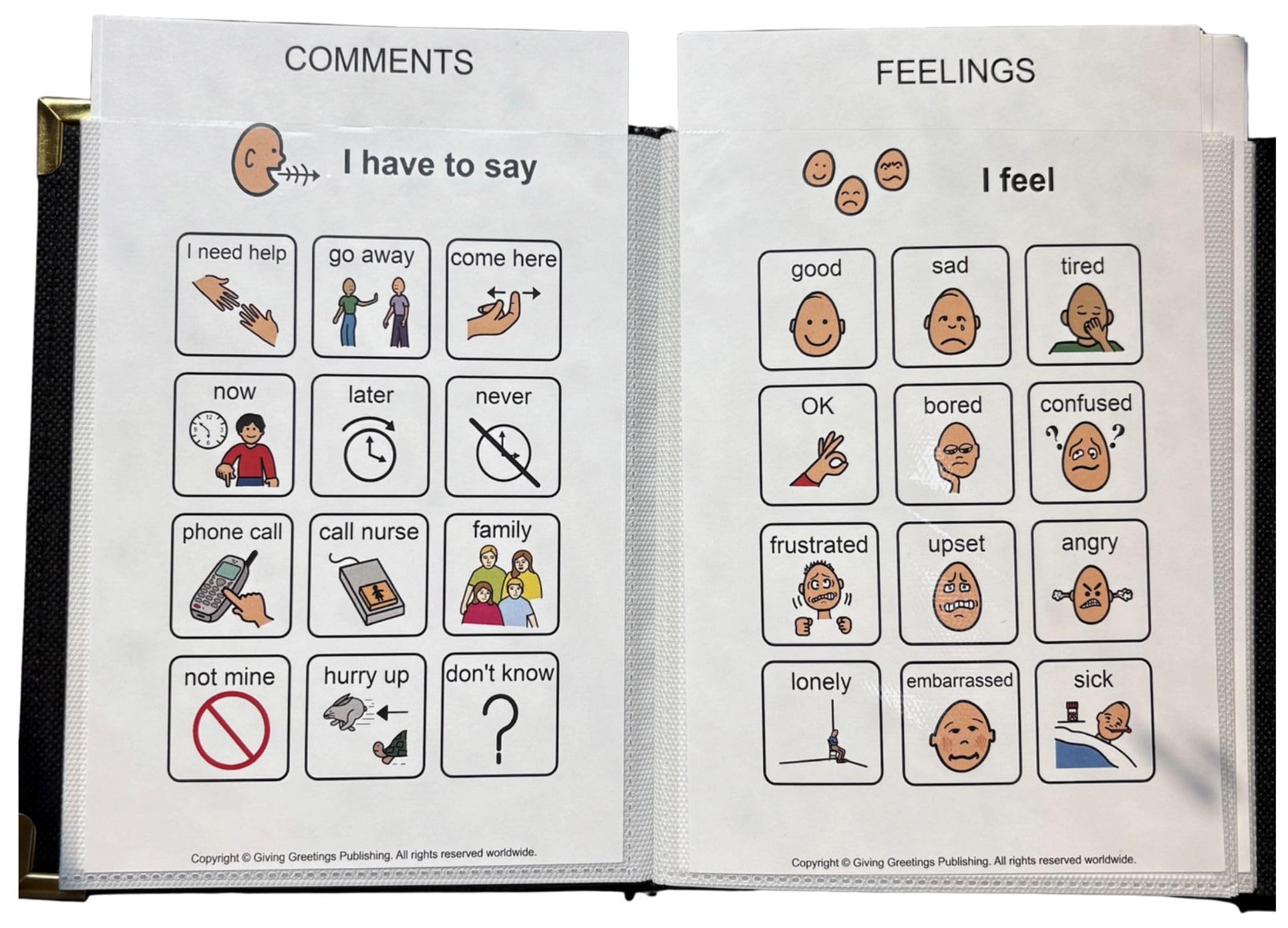Say it with Symbols Picture Communication Boards for Nonspeaking Adults | Communication Boards Aid Speech Therapy, Aphasia, Stroke Recovery, Brain Injury, Surgery, Dementia