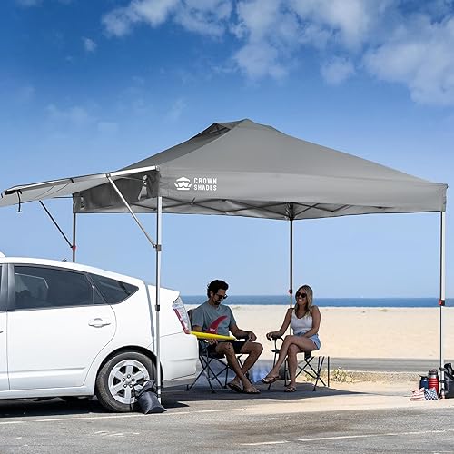 Miniatura 2 de CROWN SHADES Tienda de campaña desplegable de 10 x 10, toldo comercial instantáneo con toldo extensible, bloqueo central patentado, tela recubierta
