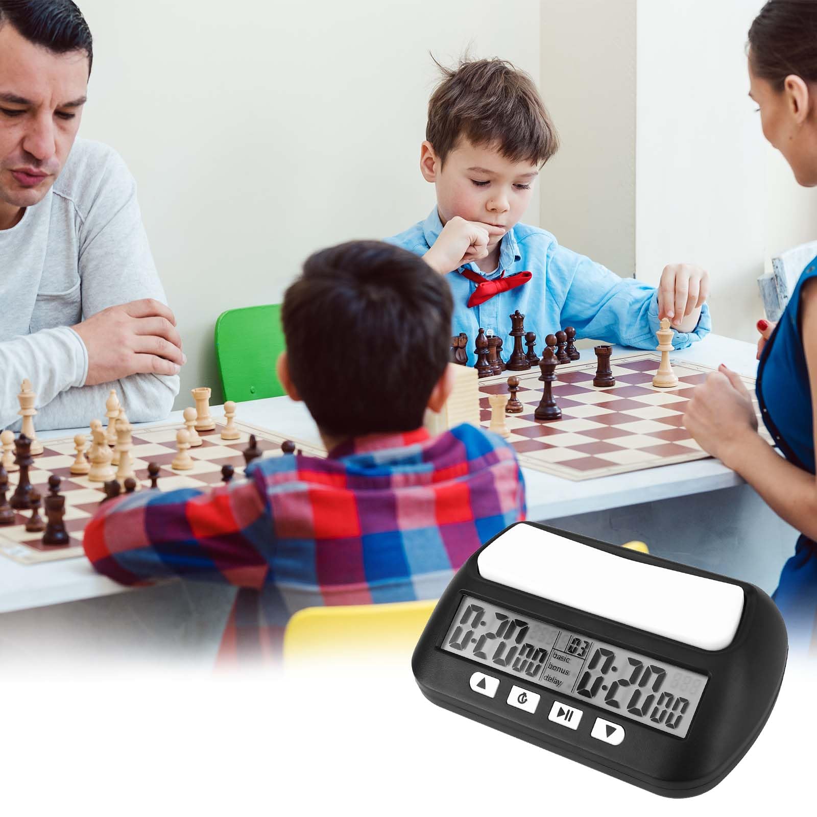 Mkitnvy Schachuhr Professional, Digitale Multifunktionsanzeige Schachtimer, mit Bonus & Verzögerung Count Down aufwärts Alarm，Schachuhren Elektronische Brettspiel für Zuhause & Turniere