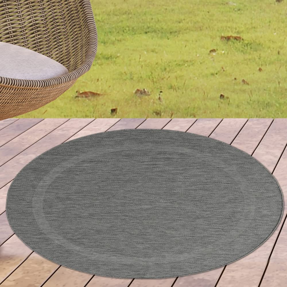 CARPETIA Tapis Sisal Classique avec Bordure discrète | Intérieur & extérieur | Anthracite Taille 80x150 cm, Taille 80 x 150 cm