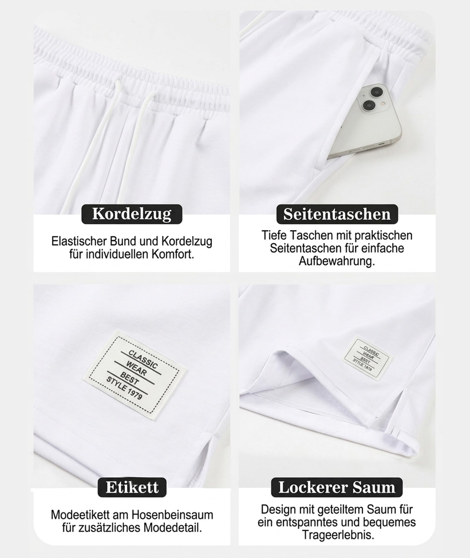 Ekaliy Elainone Ensemble d'été pour homme - T-shirt à manches courtes et short - 2 pièces - Sans plis - Avec bloc de couleurs - Combinaison de loisirs pour le quotidien et les vacances