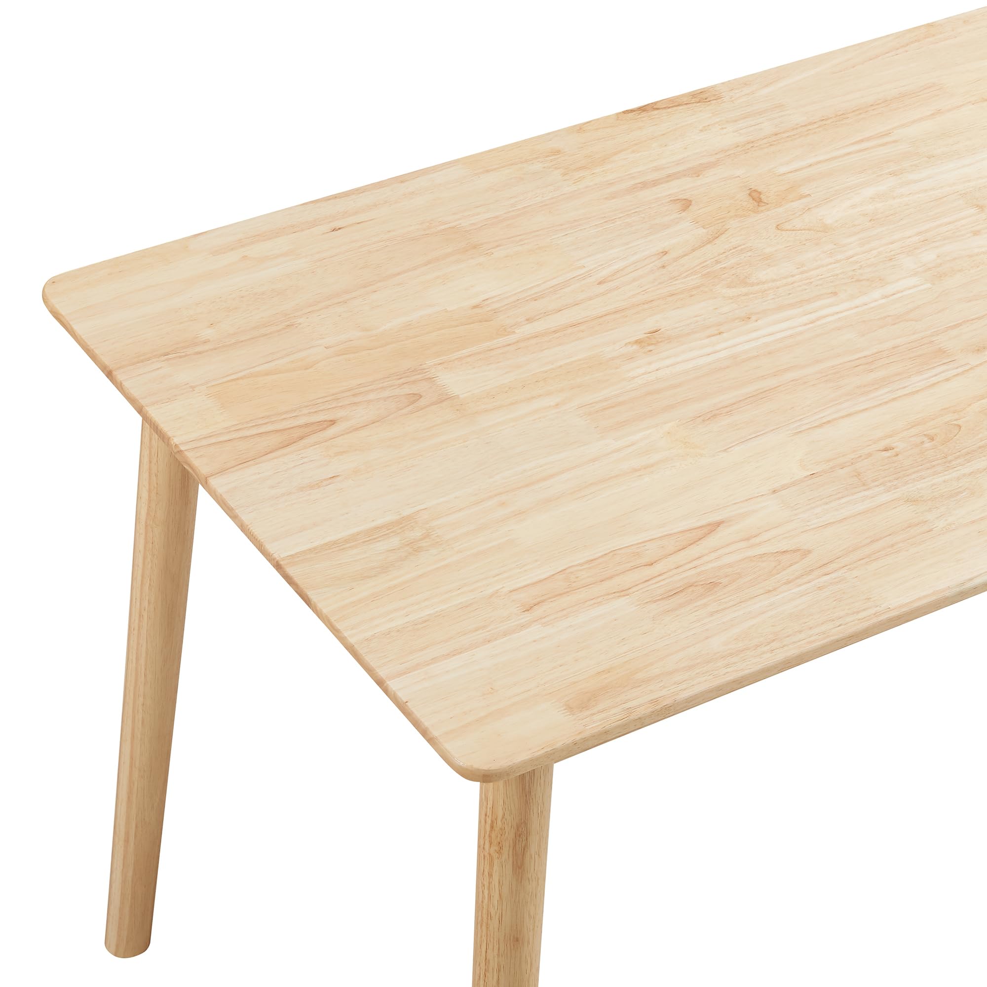 [en.casa] Tavolo da Pranzo con Piano Rettangolare 140x70 cm Tavolo da Cucina in Legno di Hevea con Posti Fino a 6 Persone - color Naturale