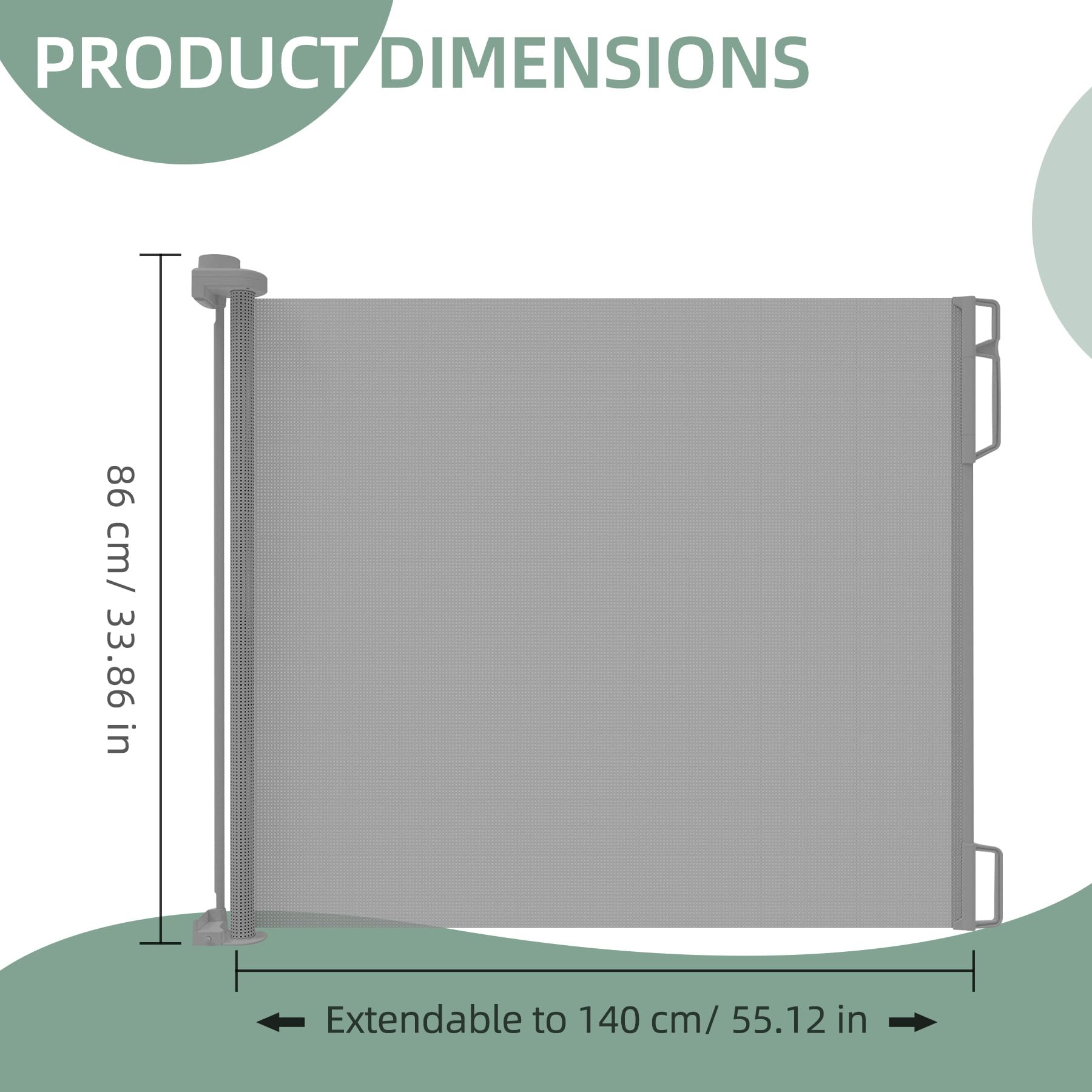 Retractable Baby Safety Gate 140x83cm With Lock - Extra Wide for Stairs and Large Openings - Pet Gate for Dogs and Cats Indoor - Image 3