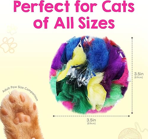 Miniatura 5 de Juguete de bola arrugada para gatos, 1 paquete de juguete interactivo para gatitos y gatos de 3.5 pulgadas, suave, brillante, ligero, seguro para