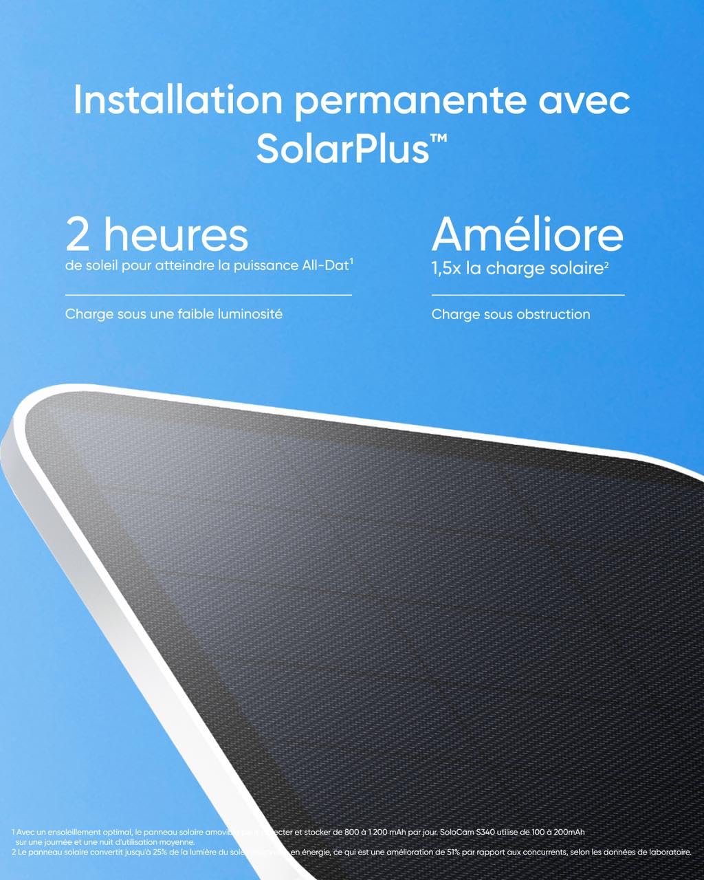 eufy Security SoloCamS340 Caméra de Sécurité Solaire WiFi Extérieure 360° 3K Sans Fil