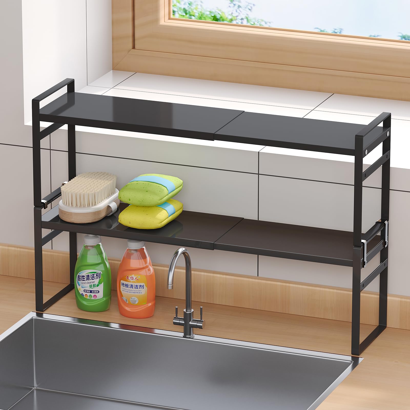 XIAOGE HOME Narrow Kitchen shelf Organiser for Windowsill,Countertop,2 Pack