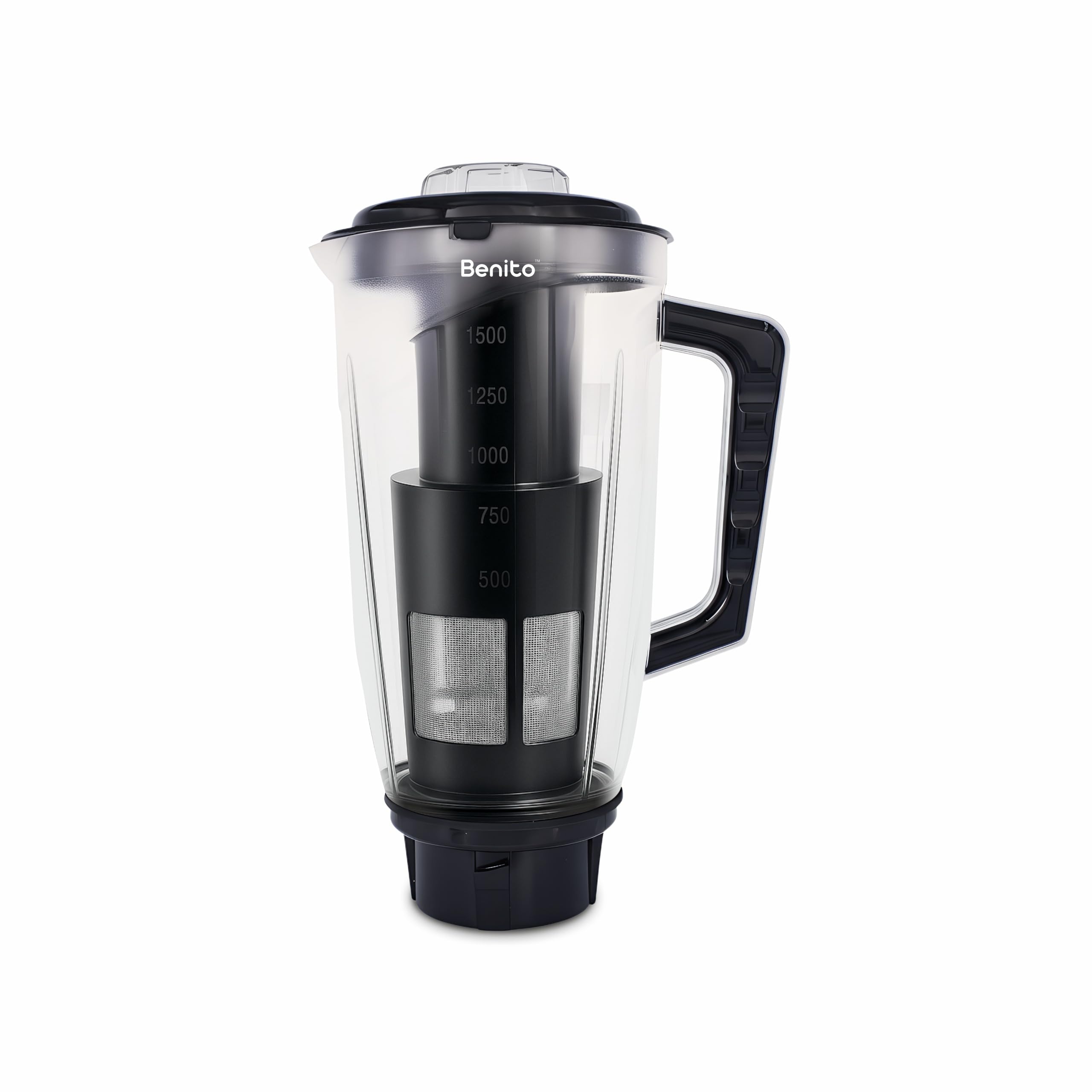 Benito Prime Filter Polycarbonate Juicer Jar (1.5L) for Mixer Grinder – Compatible with 4-Teeth Coupler & Dual Locking System.-image-15