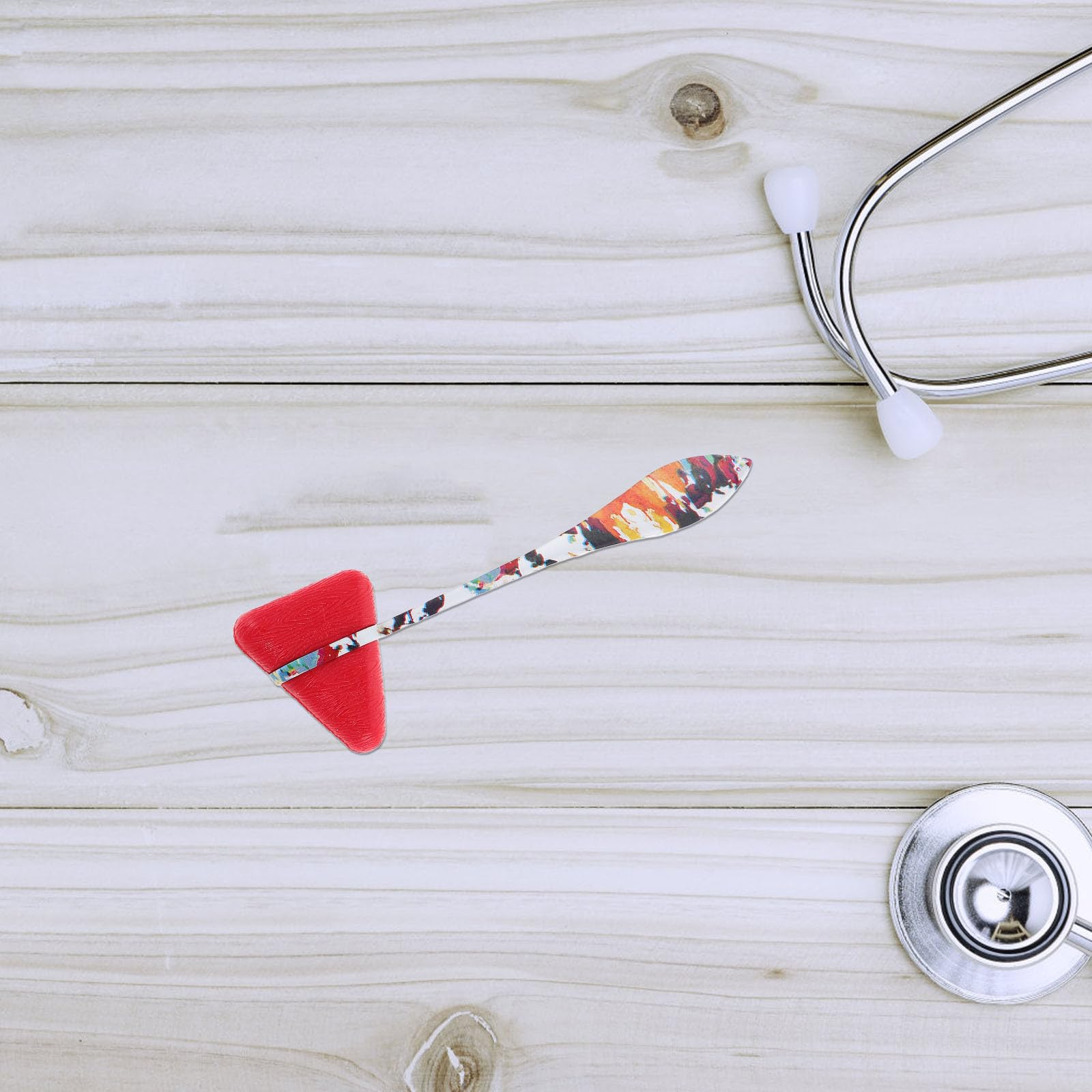 Martillo de Diagnóstico Médico Triángulo Rojo de Porcelana Azul Estilo Chino, Herramienta Precisa para Exploración Neurológica y Prueba de Reflejos en Hospital