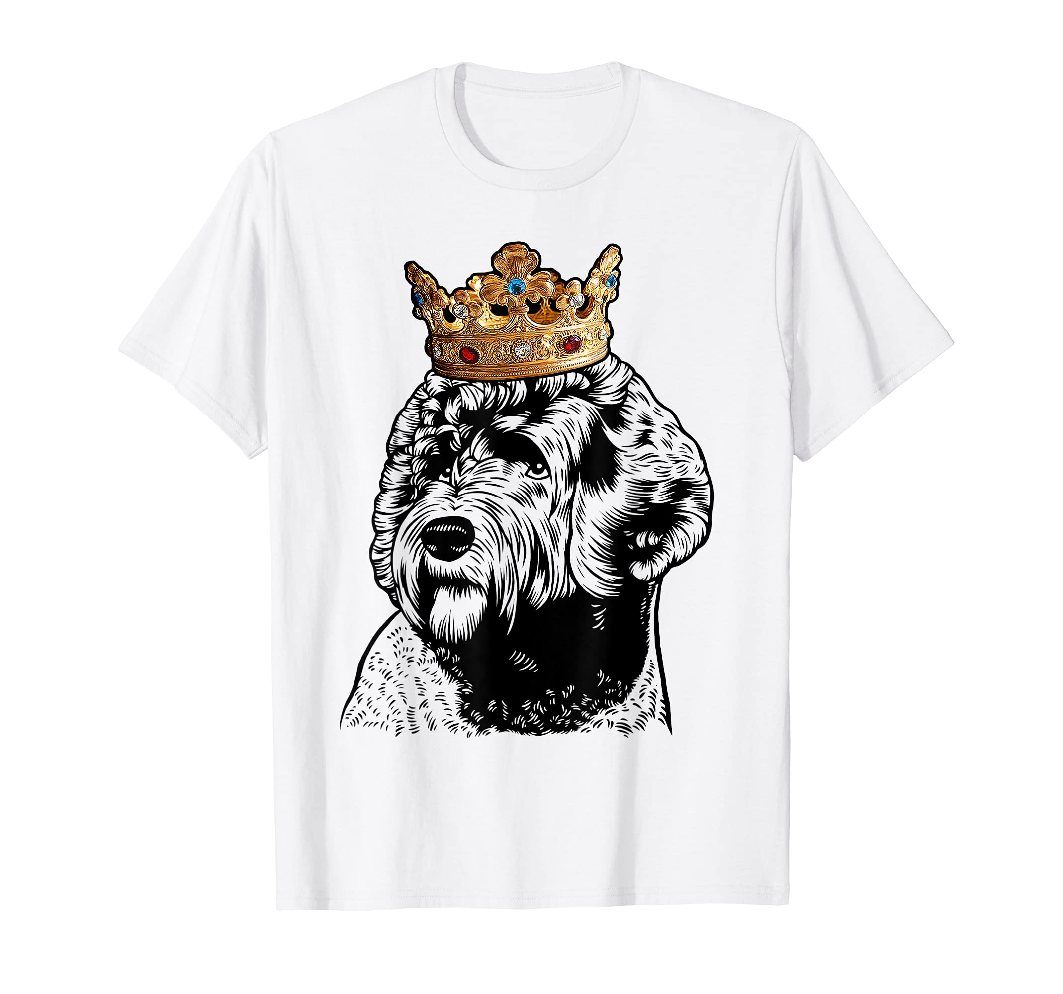 Portuguese Water Dog Wearing Crown T-Shirt, Black