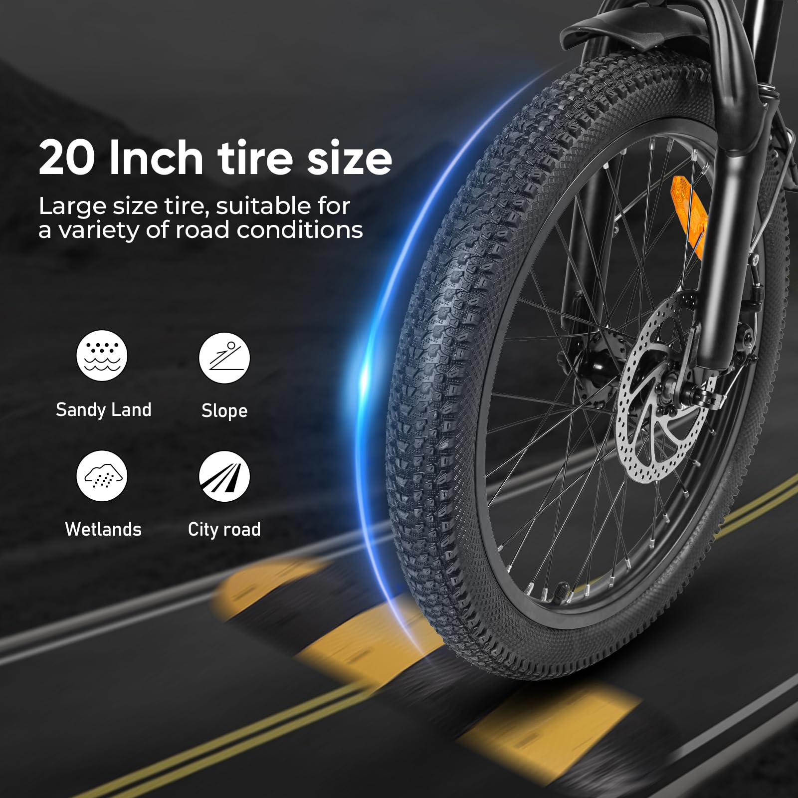SAMEBIKE Bike Elettrica 20 "Fat Tire E-Bike Pieghevole Bici 36V / 12Ah Batteria, Max.Range fino a 35-70km, Off-Road Mountain Bike City EBike Uomini Donne