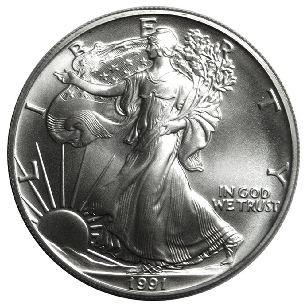 1991 $1 American Silver Eagle 1 oz $1 Brilliant Uncirculated US