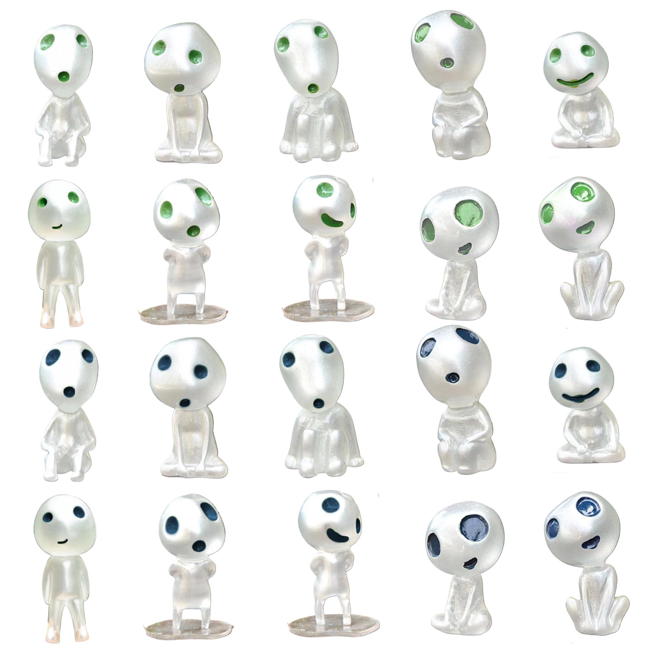 Takingup Mini Alien Figures 20Pcs Alien Figurine Glow In The Dark Tiny Toy 10 Styles Resin Figure Party Favors for Kids Figurine