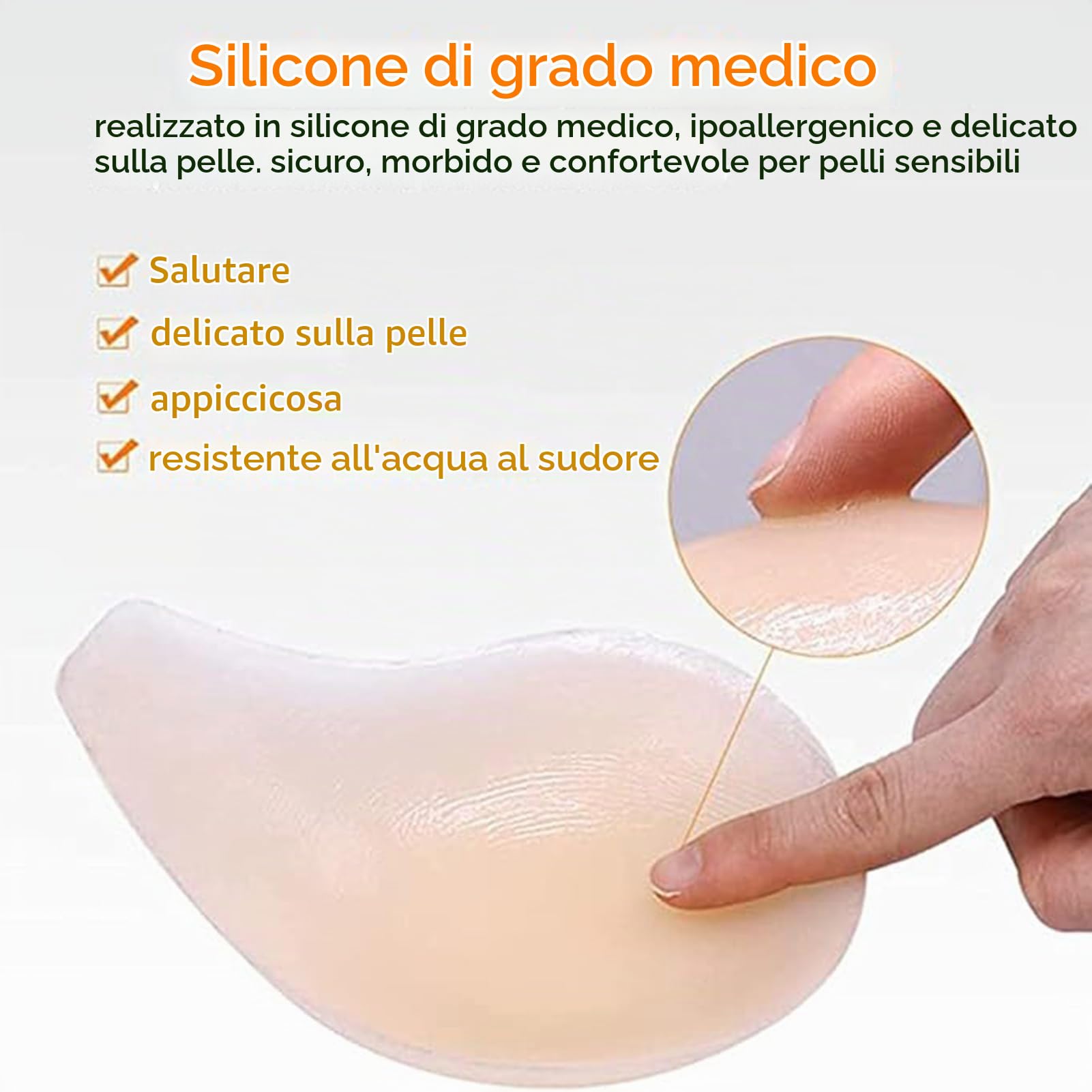 Protesi Mammarie Triangolari In Silicone Autoadesive, For Mastectomia, Seni Finti, Inserti For Reggiseno Rinforzanti