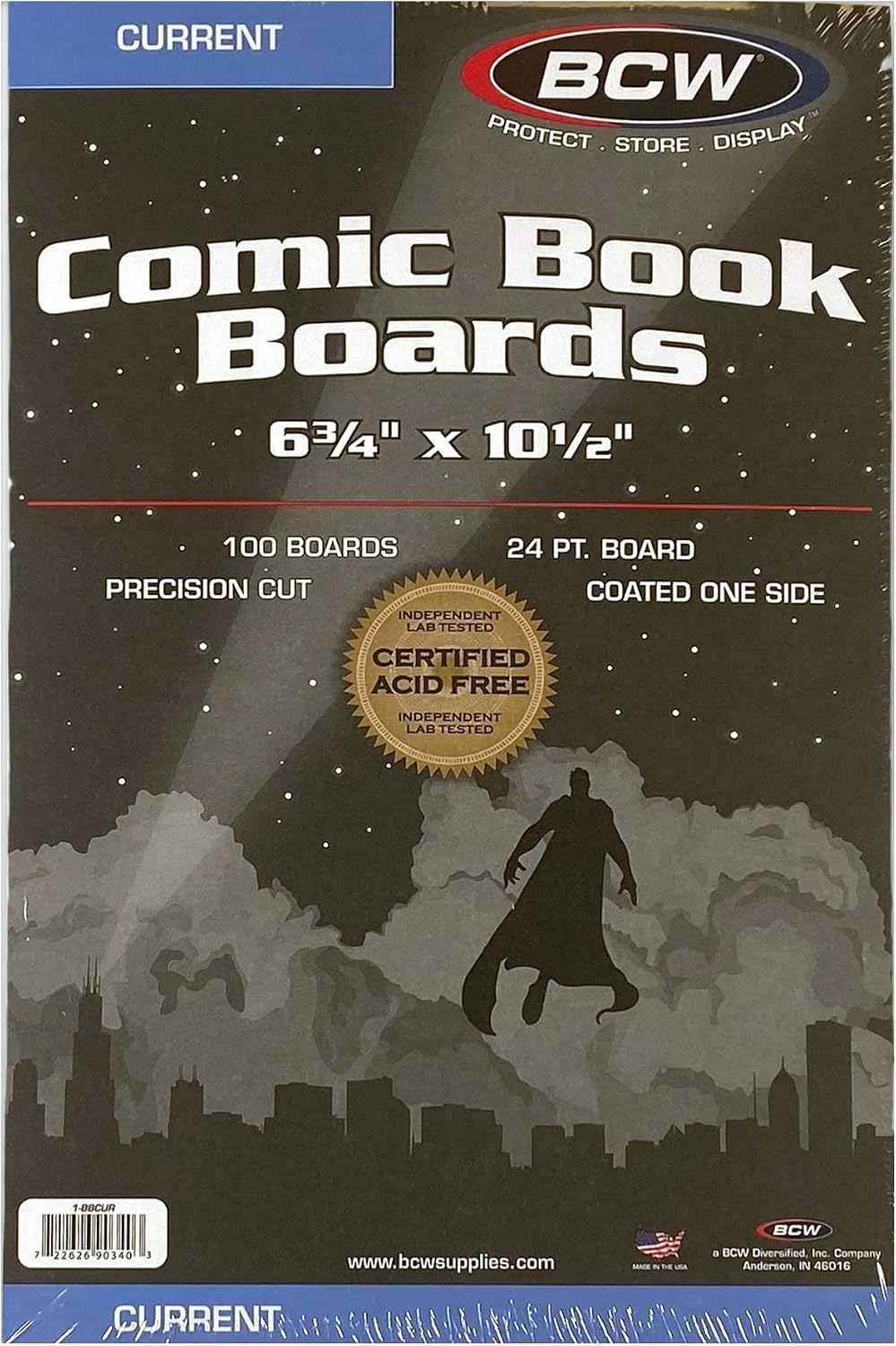 BCW Supplies - Current Size Comic Boards - White - BBCUR - (100 Boards)