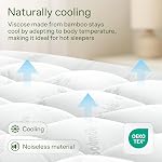 Cloud-Like Mattress Topper - 100% Cotton Top Mattress Pad for Back Pain Relief - Breathable & Naturally Cooling for Hot Sleepers - Machine Washable (W, Twin XL)