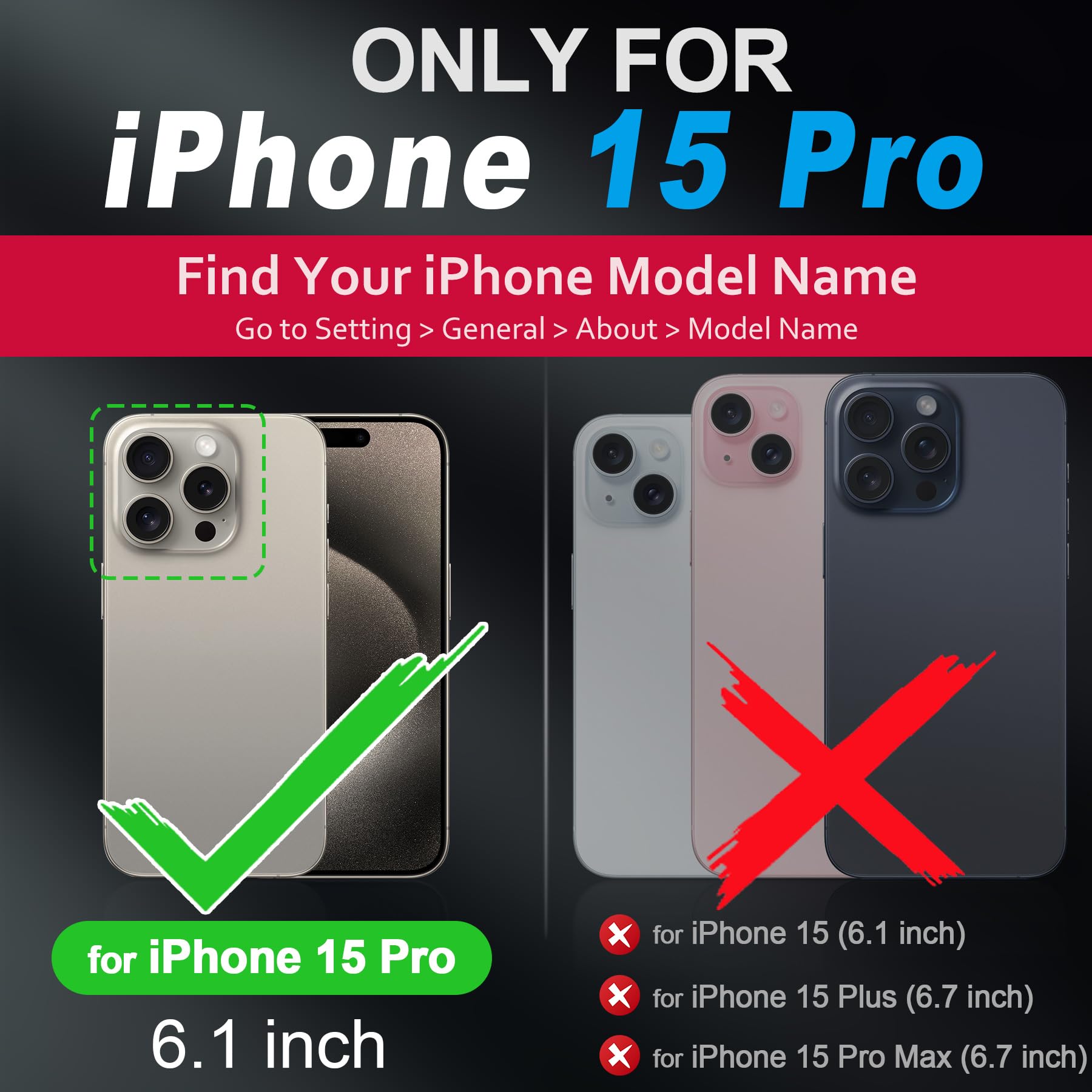 SHIELDON Funda para iPhone 15 Pro, Funda de Cuero Genuino a Prueba de Golpes [Antideslizante][Antiarañazos] Funda de Carga Inalámbrica Magnética Compatible con iPhone 15 Pro - Negro