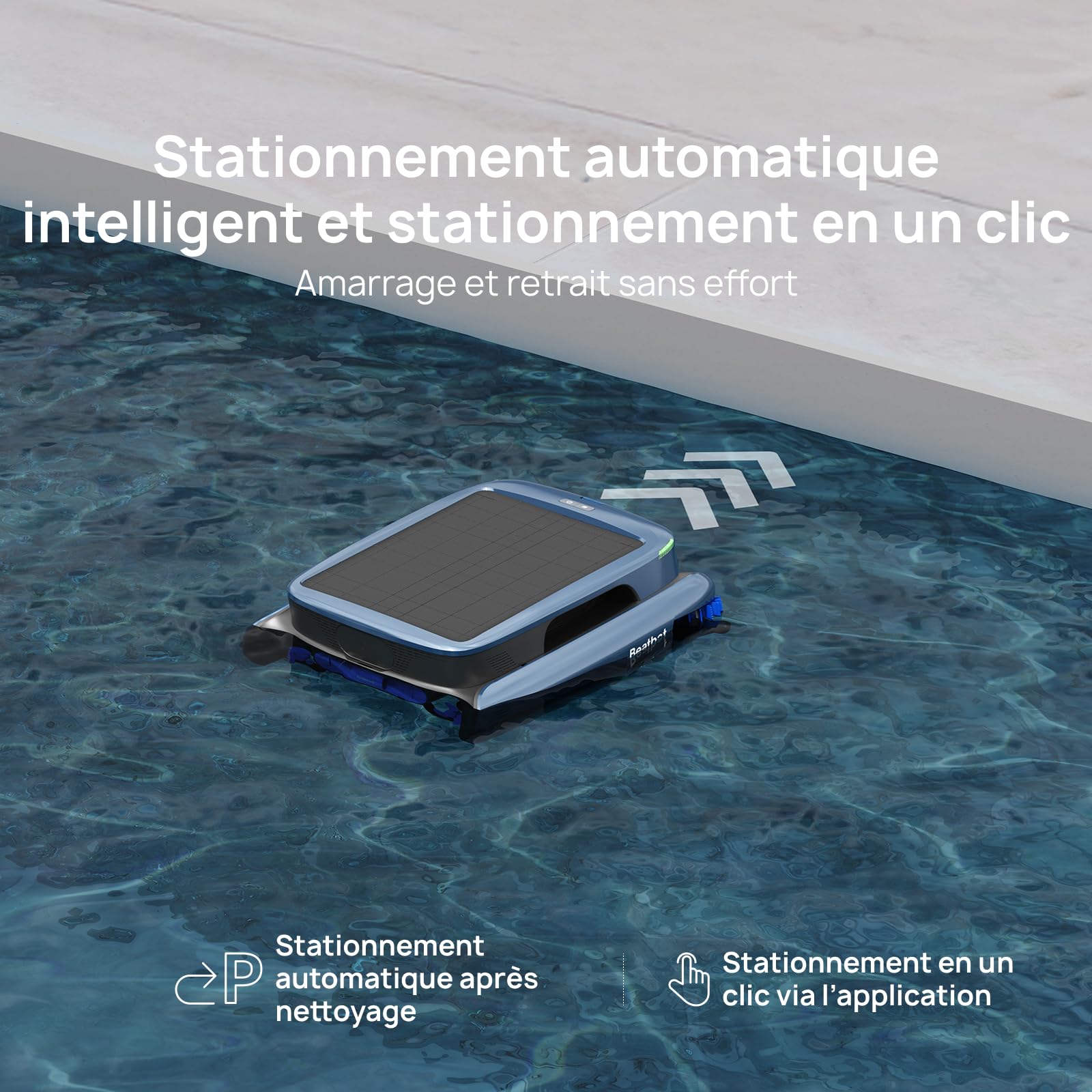 Beatbot iSkim Ultra Robot Piscine sans Fil Solaire,Double Recharge | Nettoyage Surface 24/7,Clarification Automatique de l’Eau,Contrôle App,Nettoyage Bords & Coins,Skimmer Piscine Intelligent