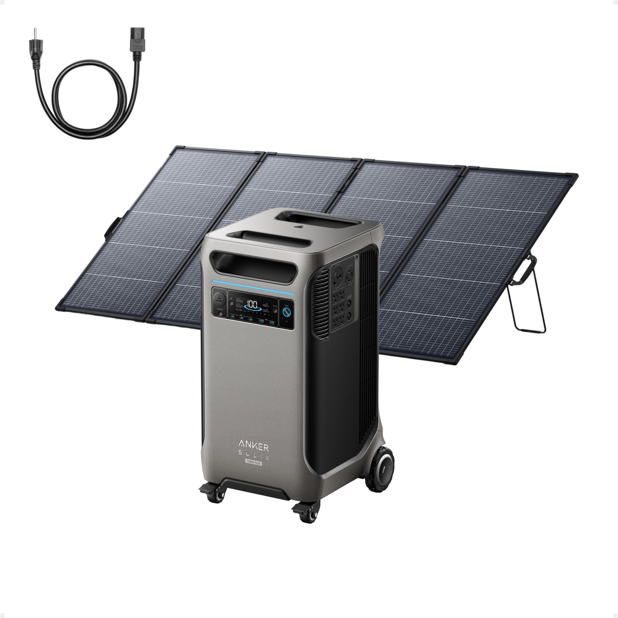 Anker SOLIX F3800 Plus Portable Power Station and 400W Solar Panel, 3,840Wh