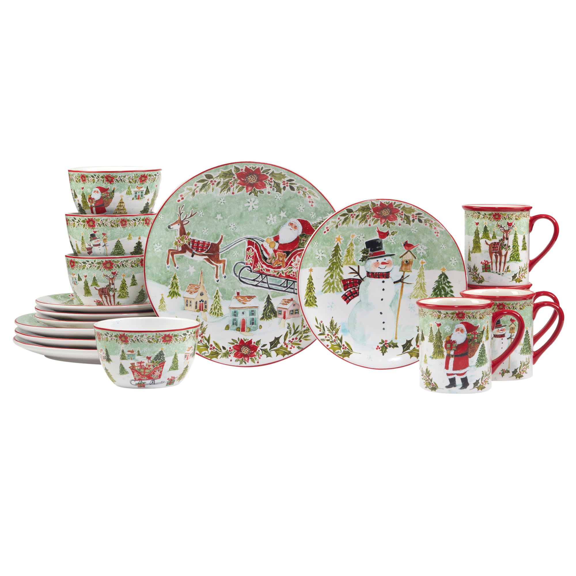 Certified International Joy Of Christmas 16 Piece Dinnerware Set