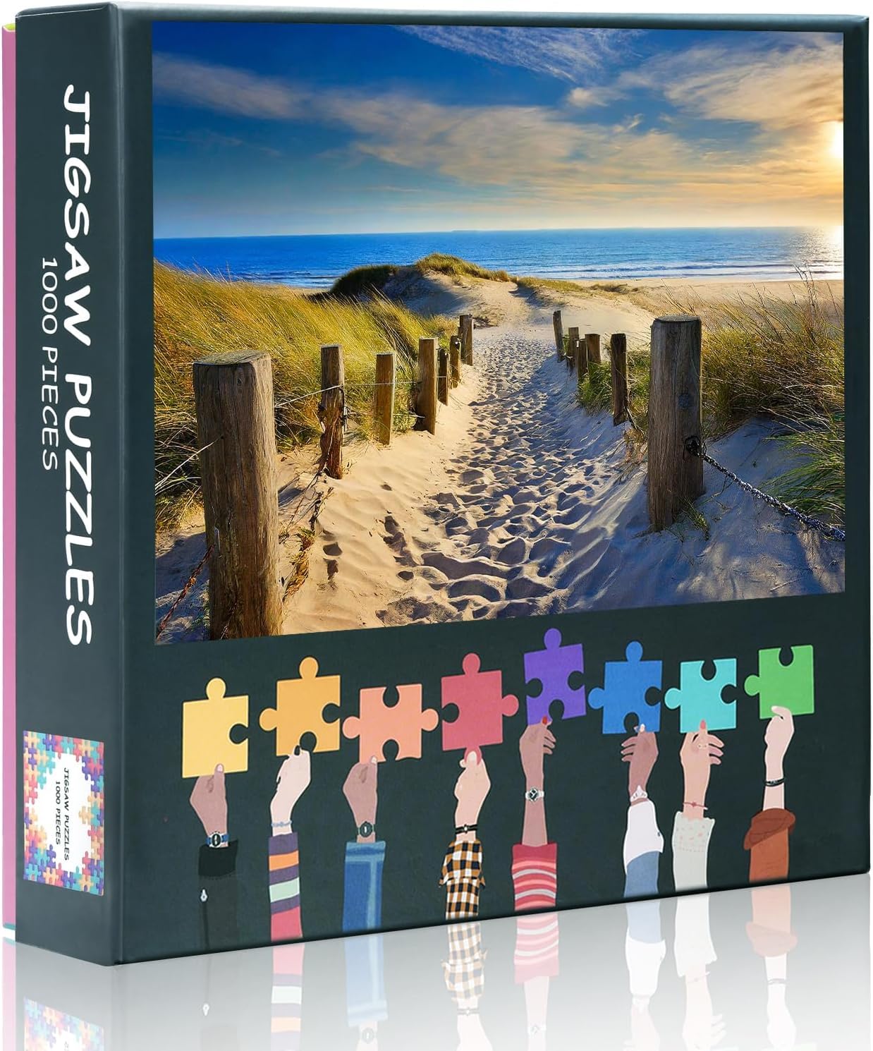 Beach Puzzles for Adults 1000 Pieces Beach Access Wooden Pathway Pictures for Adults Sea and Sand Dunes Landscape Puzzles Modern Bealtiful Seacapes Puzzle for Men Lady Gifts