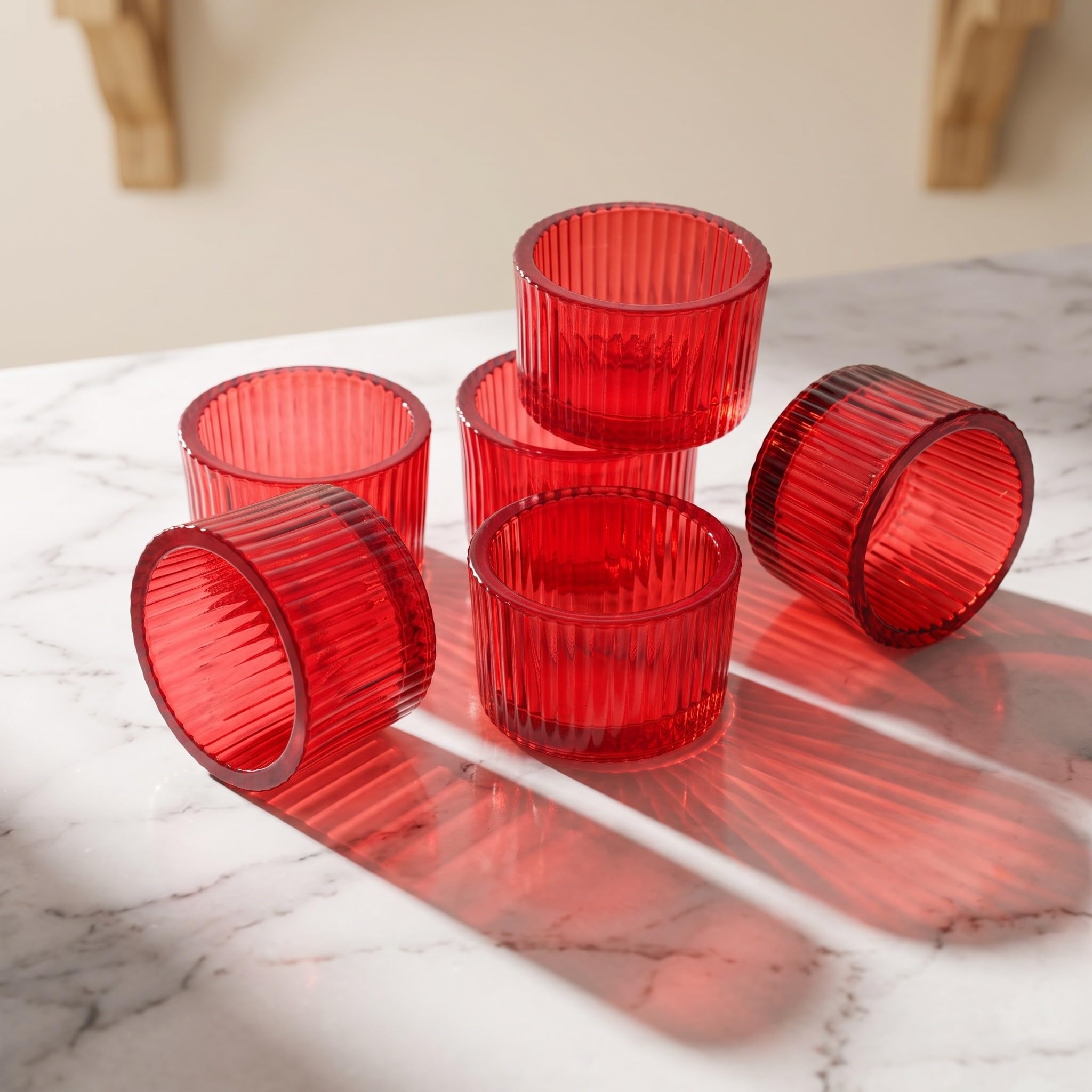 Zerodeko 6 portavelas de Cristal para Velas pequeñas, portavelas votivas