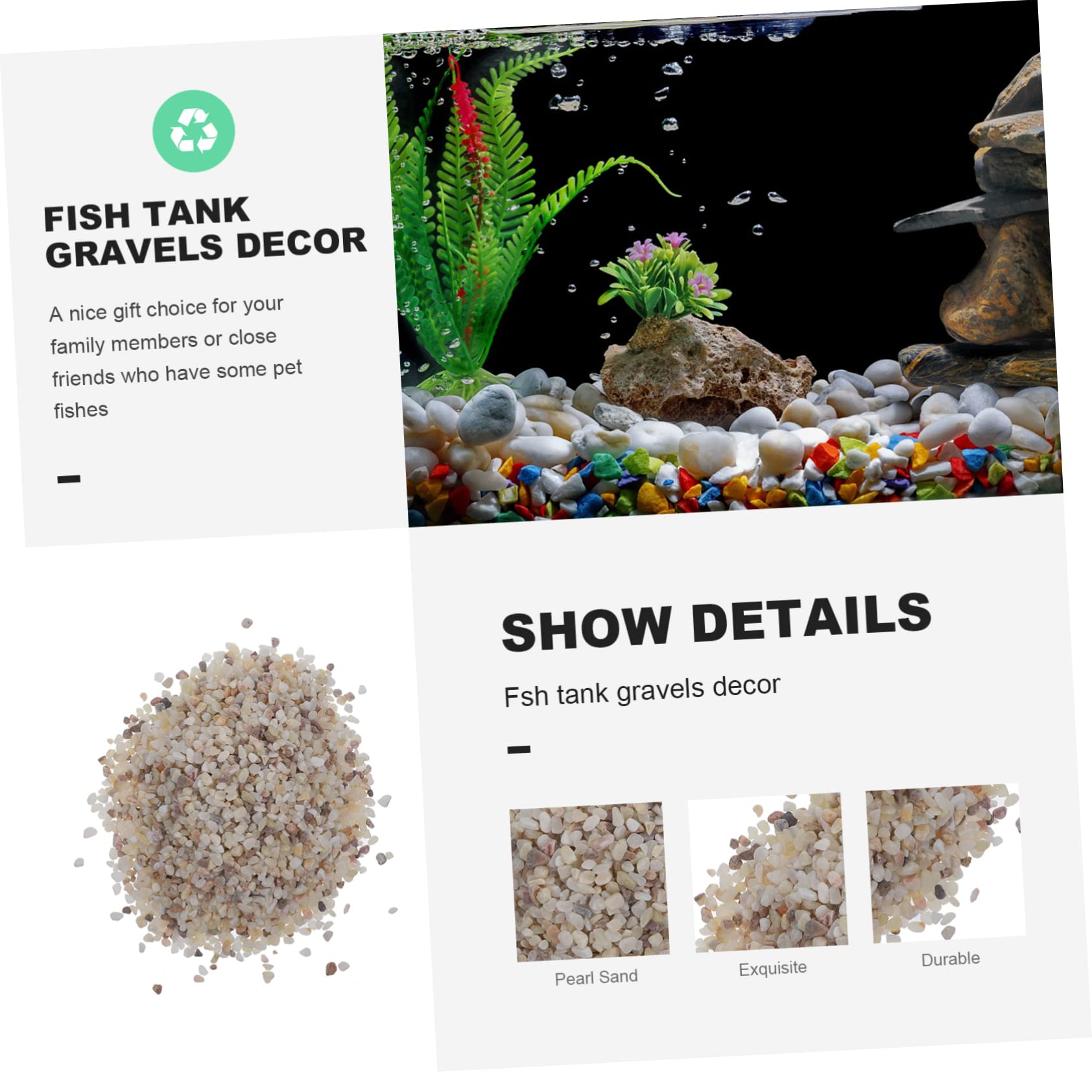 Aquarienkies Für Süßwasser Mit Aquariensand Und Kies Für Fische Und Schildkrötenbecken Als Dekoration
