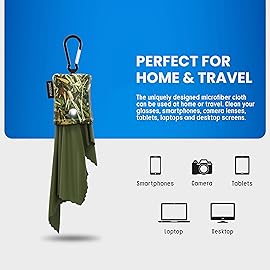 Microfiber Cloth & Glasses Wipes (1 Pack) Lens & Glasses Cleaning Cloth - Eyeglass Cleaner - Camera Lenses & Gadget Delicate Screens - Hunter Green